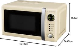 Magnetron - Compacte Oven - Snelle Maaltijden - Met Grill Functie - 20 Liter Capaciteit - Beige — thumbnail 3