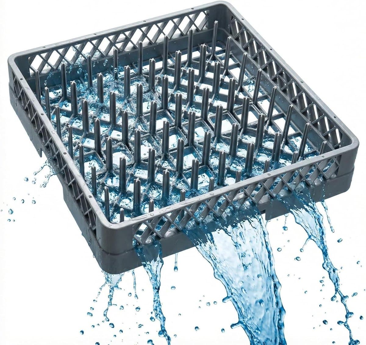 Afwasmand - Vaatwasser mand - Professioneel afwassen - 64 stabiliserende vingers - 50 x 50 cm - Grijs — afbeelding 1