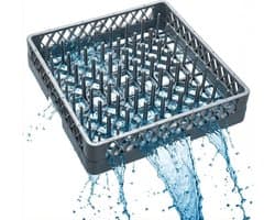 Afwasmand - Vaatwasser mand - Professioneel afwassen - 64 stabiliserende vingers - 50 x 50 cm - Grijs