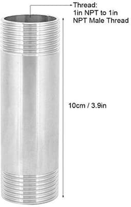 1" NPT naar 1" NPT buitendraad RVS schroefdraadbuisverbindingsstukken, pijpnippels en fittingen voor doe-het-zelf planken en meubels — thumbnail 2