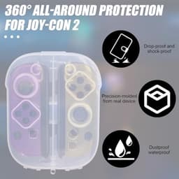 Opberghoes voor Joy-Con 2, Transparante Beschermhoes met Handvat Stofdichte Handgreep Draagbare Hoes met Precieze Uitsparingen voor Switch 2-Accessoires Cadeaus Gamers — thumbnail 3