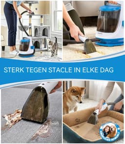 Tapijtreiniger - Bekledingreiniger - 18 kPa Zuigkracht - 550 W Waszuiger - 1,2 L Dubbele Tank - Voor Bank Auto Tapijt Matras - Blauw Wit — thumbnail 2