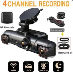 Dashcam 4 Lens - Auto Camera DVR - Veilig Rijden - 360 Graden Opname - Full HD 1080P - Zwart — thumbnail 5