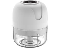 Mini Hakmolen - Keukenmachine - Ingrediënten Snijden - Draadloos USB Oplaadbaar - 250 ml - Wit