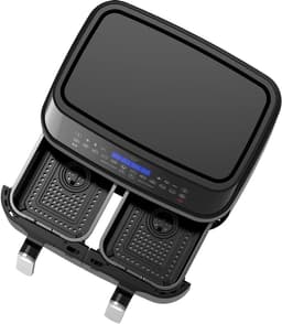 Dubbele Heteluchtfriteuse - Airfryer XXL - Gezond Frituren - Twee Apart Gestuurde Manden - 9 Liter - Zwart — thumbnail 3