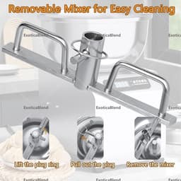Deegmenger Keukenmachine - Spiraalkneedmachine Mixer - Deeg Kneden Mengen - Dubbele Rotatie Motor - 3 kg Capaciteit - Zilver — thumbnail 4
