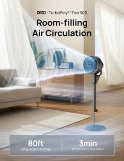 Elektrische Vloer Ventilator - Stille Ventilator - Kamers Koelen - 80ft Luchtcirculatie - 34-41 Inch - Zwart — thumbnail 3