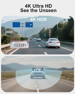 Dash Cam 4K - Auto Camera - Veilig Autorijden - Inclusief 64GB Kaart - 3.2 Inch Scherm - Zwart — thumbnail 3