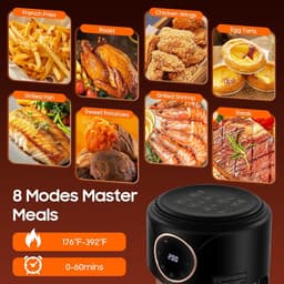 Heteluchtfriteuse - Airfryer - Gezond koken - Multifunctioneel - 4.2 liter - Zwart — thumbnail 3