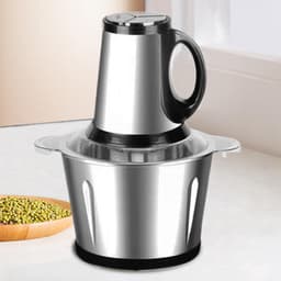 Elektrische Hakmolen - Keukenmachine Mini Foodprocessor - Snel Ingrediënten Snijden - Veelzijdig Multifunctioneel - 19x19x19 cm - Zilver — thumbnail 3