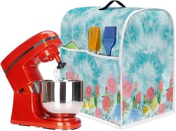 Mixer Deksel - Keukenhulp Cover - Keuken Decoratie - Stofvrije Bescherming - 6-8 Quarts - Blauw Tie Dye Bloemen — thumbnail 5