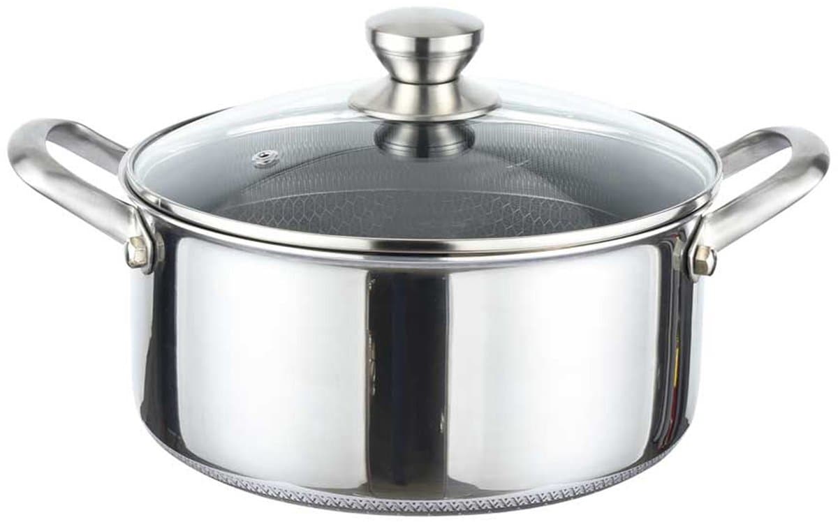 Cheffinger, Soeppan 28 cm, 8 l, met antiaanbaklaag en deksel, Zilver — afbeelding 1