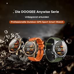 DOOGEE Anywise W1 Smart Watch - AI-spraakbesturing - Videobellen - Elke polsmaat - GPS - Gratis kaartmateriaal - 18 dagen batterijduur - Fitnesstracker - 170+ sportmodi - 5 ATM waterdicht - voor Android en iPhone — thumbnail 2