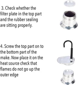 Mocha Pot - Single Spout - 50Ml/1 Cup - Portable Aluminum Espresso Percolator - Italian Coffee Maker Voor Stove Thuis Of Camping — thumbnail 5