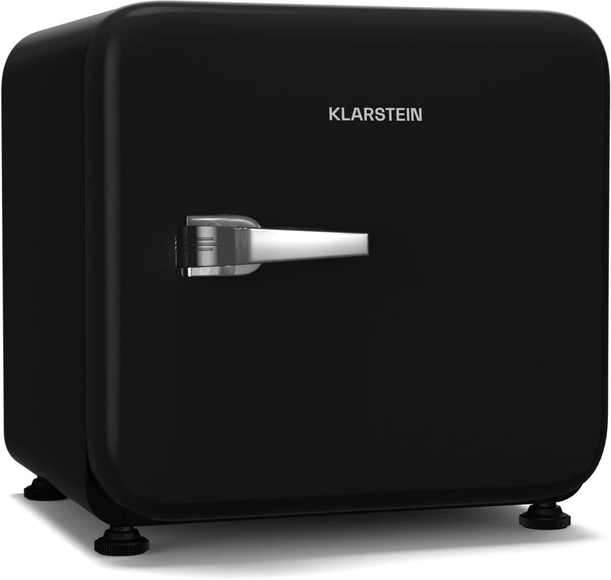 Klarstein Audrey Evo 45L minikoelkast - retro design, stil (40 dB), compressor, verstelbare pootjes, omkeerbare deur, kleine koelkast voor slaapkamers en kantoren, zwart — afbeelding 1