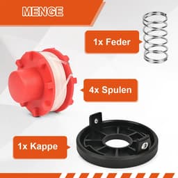 Spoelen Geschikt voor Einhell grasmaaiers, 4 spoelen, 1 dop en 1 veer — thumbnail 3