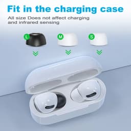AirPods Pro 1/2 gen Vervanging Tips Mix Memory Foam(3 paar, zwart) Silicone(3 paar, wit) S/ M /L met Case - Geluidsisolerend - Beter dan Origineel — thumbnail 5