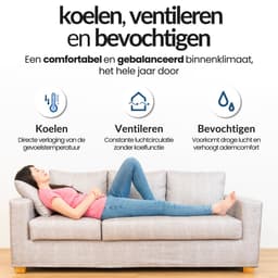Rovary™ Aircooler PLUS - Koelen & Bevochtigen - USB-C - 2 standen - Ventilator - Tafelventilator - Airco - Bureau - Slaapkamer - Bed — thumbnail 5