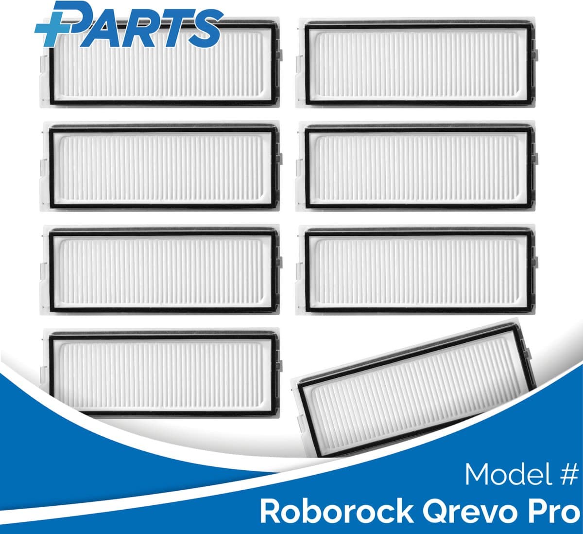 Roborock Qrevo Pro Filters (8 Stuks, Plus.Parts® alternatief voor 8.02.0296) — afbeelding 1