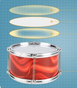 WK Kinder Lichteffecten Drumstel met 5 Trommels & 7-Kleuren LED – 73×59×31cm – Jazz Drum Speelgoed voor Jongens & Meisjes – Drumstel voor Beginners – Educatief Speelgoed met Realistische Geluiden - Geel — thumbnail 4