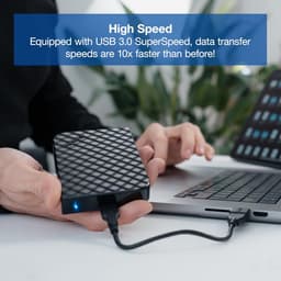 Draagbare externe harde schijf 2 TB - USB 3.0 gegevensopslag met snelle gegevensoverdracht — thumbnail 3