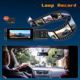 Dashcam WiFi met 64GB SD Kaart - FHD 1080P Auto Camera met Dubbele Lens en G-Sensor — thumbnail 2