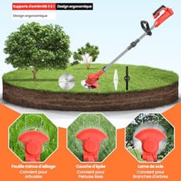 Draadloze Grasmaaier met 3 Snijbladen, 21V, Lichtgewicht en Verstelbaar voor Tuinonderhoud — thumbnail 2