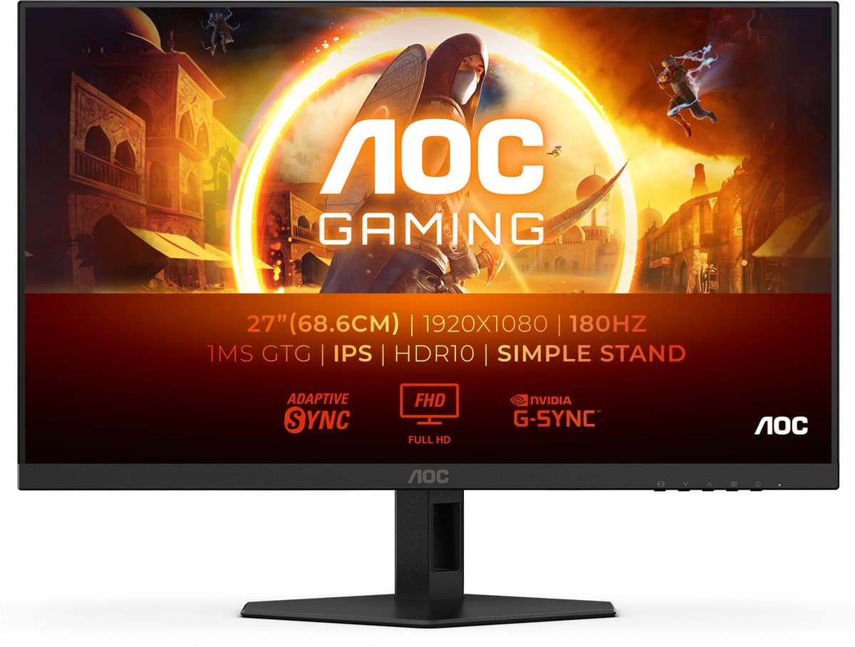 AOC 27G4XE - Full HD Fast IPS Gaming Monitor - 180hz - Speakers - 27 inch — afbeelding 1
