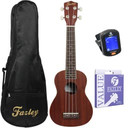 Sopraan Ukulele - Complete Starterset - Voor Beginners - Sapele Body - Incl. Hoes, Tuner, Draagriem, Schoonmaakdoek & Standaard - Naturel — thumbnail 1