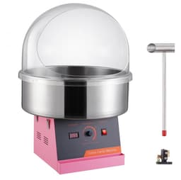 Suikerspinmachine - Commercieel elektrisch tafelmodel - 1000 W - RVS kom - Met deksel - Inclusief suikerlepel - Voor kinderfeestjes en evenementen - Roze — thumbnail 1