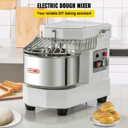 Deegkneedmachine - Deegmixer 8 L - Vermogen 450 W - Instelbare Snelheden (130/233/414 tpm) - RVS Kom - Veiligheidsschild - Timer - Zilver — thumbnail 5