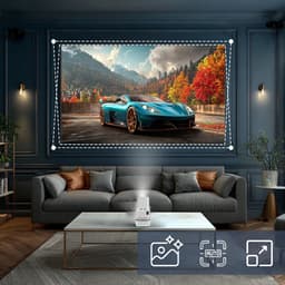 Zenwire® PrimeView IMC360 – Mini Projector 360° Android 13 – Beamer WiFi 6 – Bluetooth 5.2 – Full HD 1080p – 4K-ondersteuning – 400 ANSI Lumen – 270° Rotatie – Autofocus – Compact & Stil — thumbnail 3