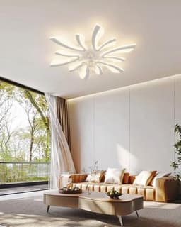 Moderne plafondventilator met verlichting - Dimbaar en geruisloos, 78 cm, afstandsbediening, 6 snelheden, voor slaapkamer en woonkamer — thumbnail 4