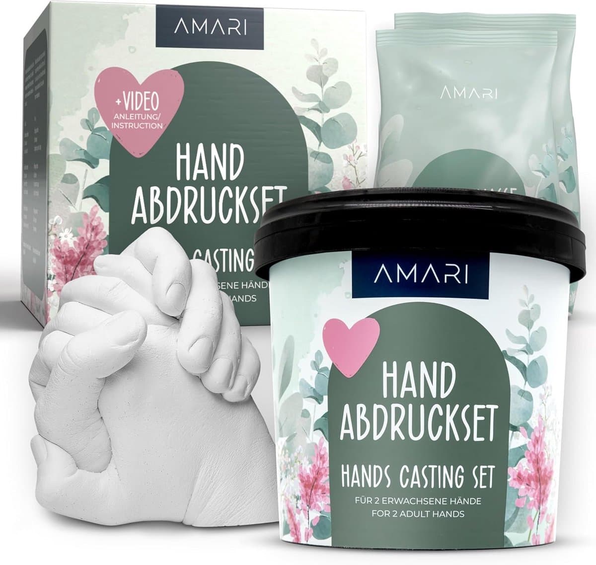 Handafdrukset voor koppels en familie – gipsafdrukset voor handen – gips handafdruk cadeau voor huwelijks- en jubileumgeschenken — afbeelding 1