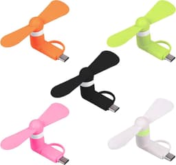Draagbare Mini USB Telefoonventilator - Set van 5, Stil en Compact — thumbnail 2