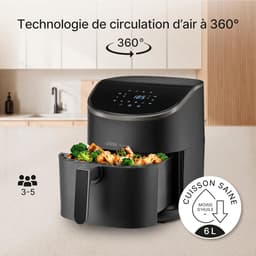 Heteluchtfriteuse 6L met 8 Programma's en Digitaal Display — thumbnail 3