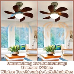 Stille Plafondventilator met Verlichting en Afstandsbediening - 6 Bladen Design Lamp — thumbnail 1