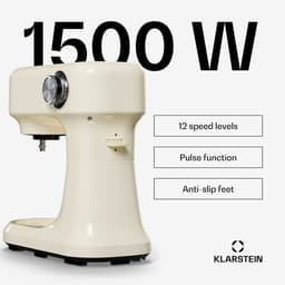 Klarstein Keukenmachine Bella Evo 1500W keukenrobot – 5 liter roestvrijstalen kom, 12 snelheden, planetaire mixfunctie, pulsefunctie, deeghaak, klopper en garde, keukenrobot voor bakken, room - voor Keuken - Knetmaschine - Rührmaschine — thumbnail 5