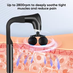 Dubbele Massage Gun - Spierherstel Apparaat - Spierontspanning Thuis - Verlengde U-Handgreep - 12 Snelheden - Zwart — thumbnail 5