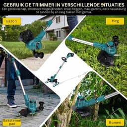 CLVP® Grasmaaier Elektrisch - Grastrimmers met Accu - Groen — thumbnail 4