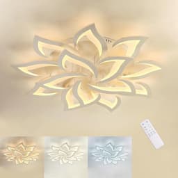 Dimbare LED Plafondlamp in Bloemvorm met Afstandsbediening - Warm tot Koud Licht — thumbnail 2