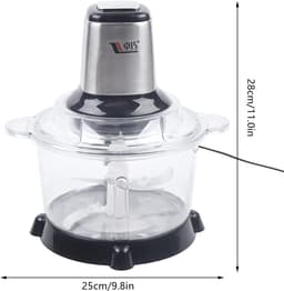 Elektrische Hakmolen - Keukenmachine Groente Snijder - Snel Ingrediënten Bereiden - 5 Liter Capaciteit - 300 Watt Vermogen - Zilver — thumbnail 2