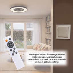 Proventa 3D Air Plafondventilator met verlichting 60 cm - Verspreidt lucht over hele kamer - Plafondlampen met Ventilator & Lamp - Met afstandsbediening — thumbnail 4