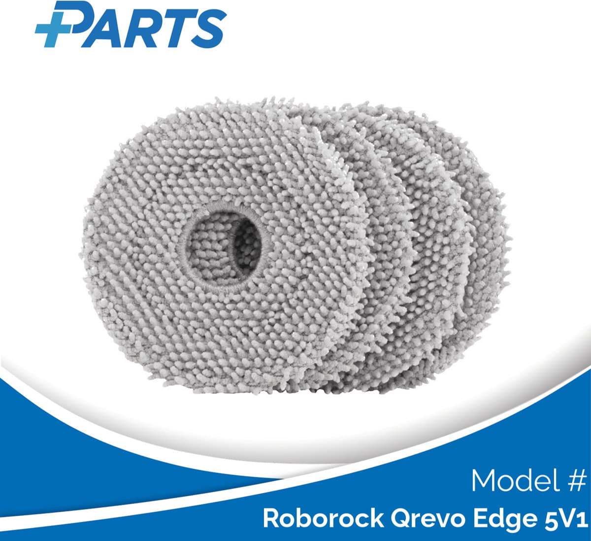 Roborock Qrevo Edge 5V1 Dweilpads (4 Stuks, Plus.Parts® alternatief voor 8.02.0246) — afbeelding 1