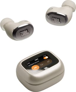 JBL Live Buds 4 – Draadloze Oortjes met Noise Cancelling – Smart Case met Touchscreen - Earbuds Bluetooth – 40 uur – Waterdicht – IP55 - Champagne/Beige — thumbnail 1