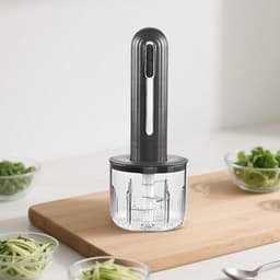 Elektrische Keukenmachine - Mini Hakmolen - Snel Ingrediënten Snijden - Draadloos Oplaadbaar - 400ml Kom - Wit — thumbnail 4