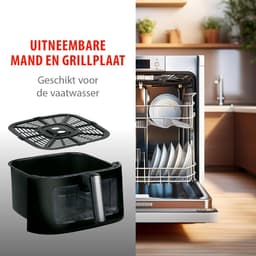 alpina Airfryer XXL - Heteluchtfriteuse 9L - Air Fryer 6 Personen en Meer - Heteluchtoven met Digitaal Touchscreen - Instelbare Temperatuur 60 tot 200 Graden - 8 Kookprogramma's — thumbnail 3