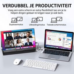 SNJY® Portable Monitor - Draagbare Monitor - Draagbaar Scherm - 15,6 Inch - 1920x1080 Full HD - Zwart — thumbnail 4
