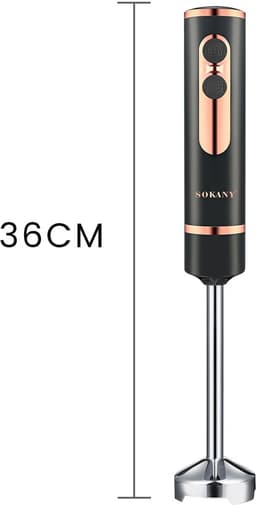 Sokany, Staafmixer 600W met RVS Mes en Ergonomische Handgreep, Zwart — thumbnail 4