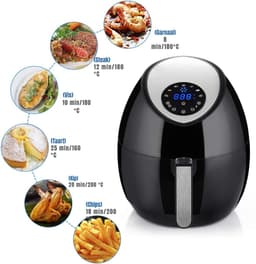Nexvo® Airfryer xl - Airfryer xxl - Heteluchtfriteuse - Zwart- 33cm x 33cm x 37cm — thumbnail 5